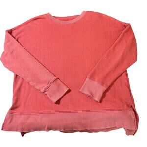 Time and Tru Sweatshirt Womens L Coral Pullover Crewneck Top